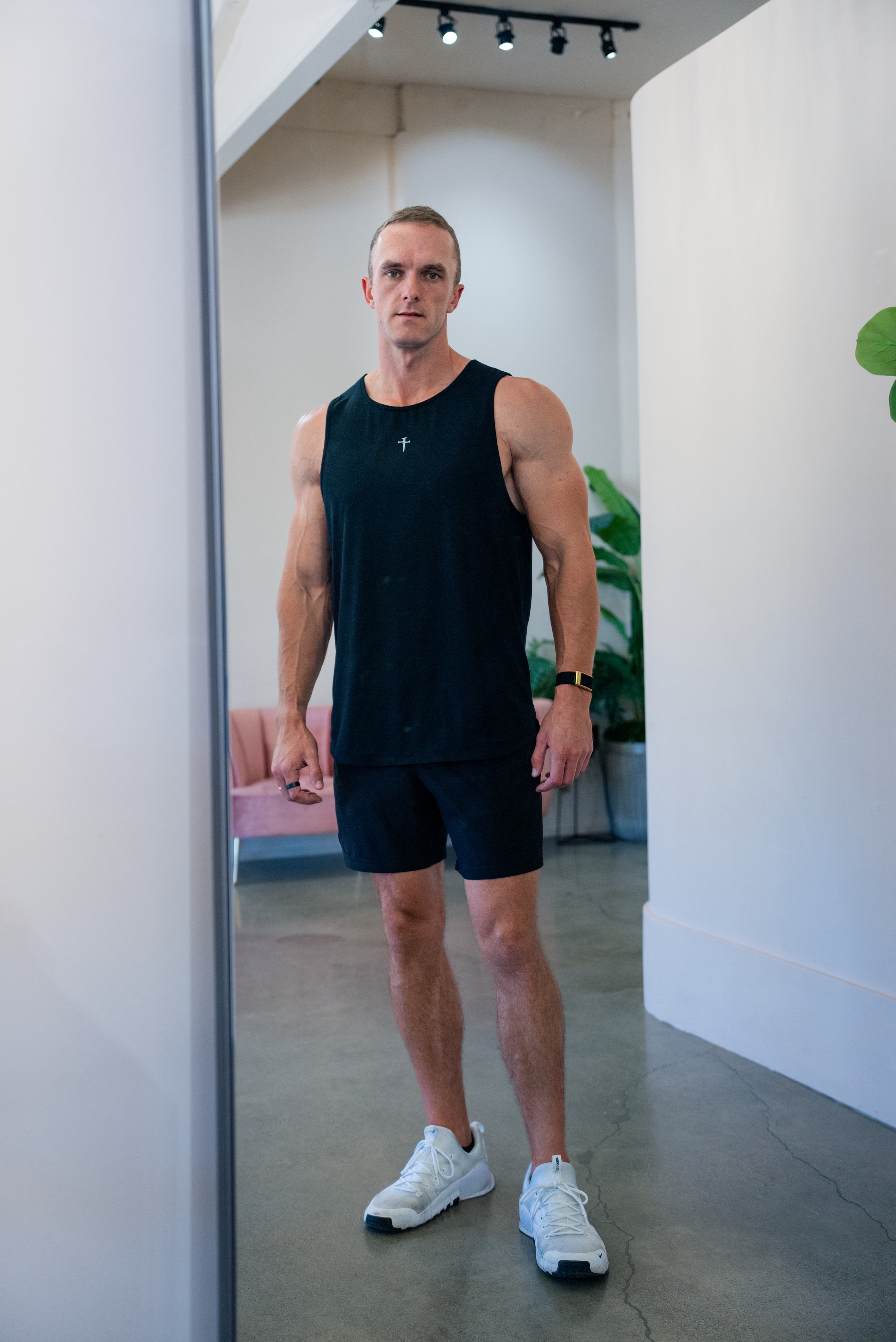 Mitchell standing in studio